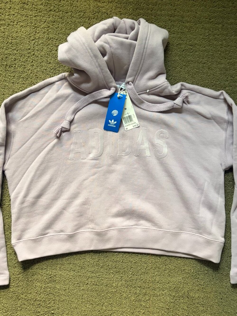 adidas Originals Women's Purple Pullover Hoodie Fleece M Cotton/Poly